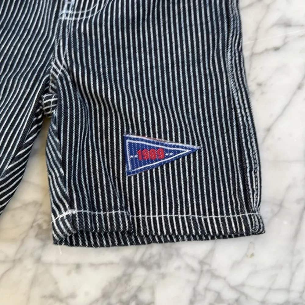 Train Conductor DKNY Jean Stripe Navy White Shorts Sz 24M